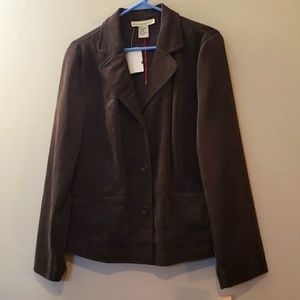 NWT Requirements brown Corduroy blazer jacket Size Large